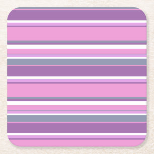 Porta-copo De Papel Quadrado Lilac stripes