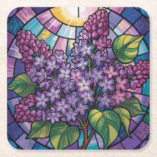 Porta-copo De Papel Quadrado Lilases de vidro roxas, Porta copos de plástico