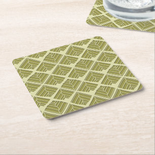 Porta-copo De Papel Quadrado Limão Dourado Padrão Folha Quadrado