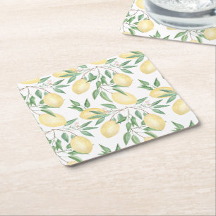 Porta-copo De Papel Quadrado Limões para frutas