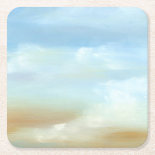 Porta-copo De Papel Quadrado Linda paisagem com nuvens Fluffy