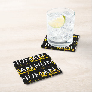 Porta-copo De Papel Quadrado Linha de vida dos direitos humanos