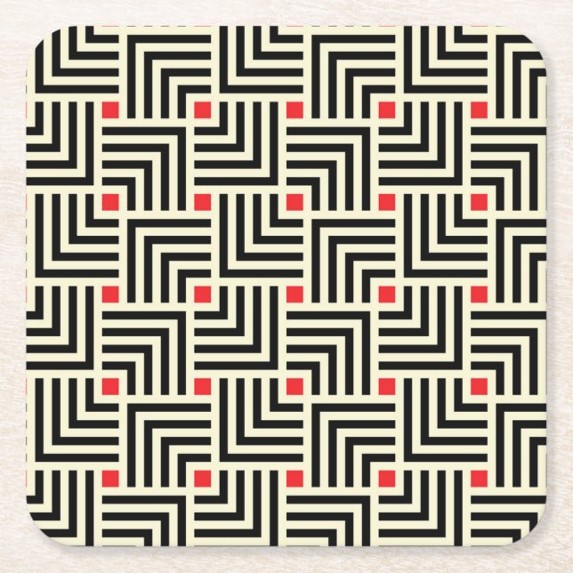 Porta-copo De Papel Quadrado Linhas geométricas teste padrão (Frente)