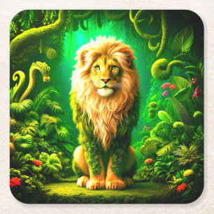 Porta-copo De Papel Quadrado Lion Art