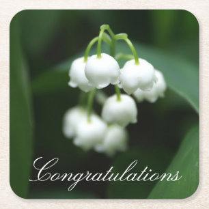 Porta-copo De Papel Quadrado Lírios brancos