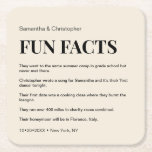 Porta-copo De Papel Quadrado Lista de fatos de diversão personalizados de champ<br><div class="desc">Elevem suas portas copos de casamento com um toque de personalização e diversão escolhendo nossa Lista de Fatos Personalizados de Champanhe Portas copos de Papel Quadrado de Casamento. Estas portas copos oferecem uma maneira única e memorável de engajar seus convidados e criar as iniciações de conversação durante a sua recepção...</div>