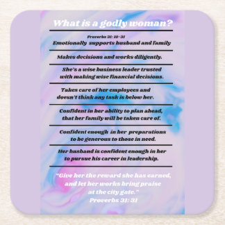 Porta-copo De Papel Quadrado Lista De Mães Malditas Dos Provérbios 31