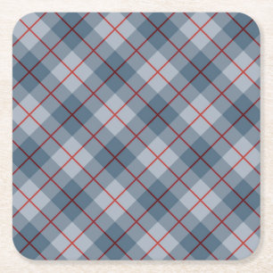 Porta-copo De Papel Quadrado Listra Azul-Vermelha da xadrez diagonal
