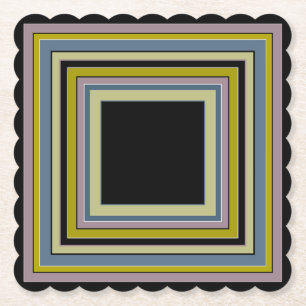 Porta-copo De Papel Quadrado Listrado Cinza Oliva Clássico Padrão