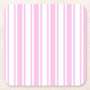 Porta-copo De Papel Quadrado Listras cor-de-rosa e brancas da luz - dos doces