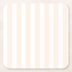 Porta-copo De Papel Quadrado Listras de bege e branco