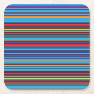 Porta-copo De Papel Quadrado Listras de violeta azul-brancas