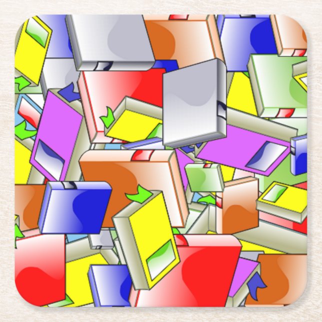 Porta-copo De Papel Quadrado Livros e Mais Livros (Frente)