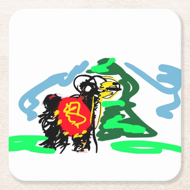 Porta-copo De Papel Quadrado Llama  fun   (Frente)