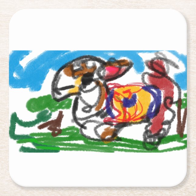 Porta-copo De Papel Quadrado Llama set (Frente)