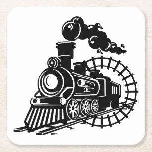 Porta-copo De Papel Quadrado Locomotiva Muito Legal Vintage do Comboio de Vapor