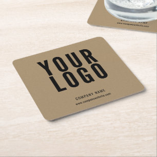 Porta-copo De Papel Quadrado Logotipo Comercial Promocional Kraft