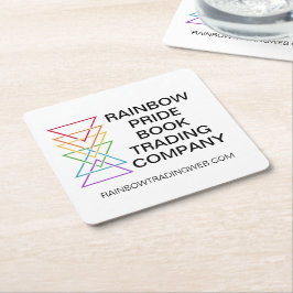 Porta-copo De Papel Quadrado Logotipo da Empresa do Orgulho Gay do Triângulo Ar