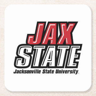 Porta-copo De Papel Quadrado Logotipo da Jacksonville State University JAX STAT