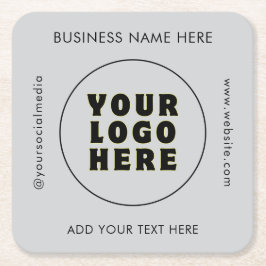 Porta-copo De Papel Quadrado Logotipo e texto personalizados minimalistas simpl