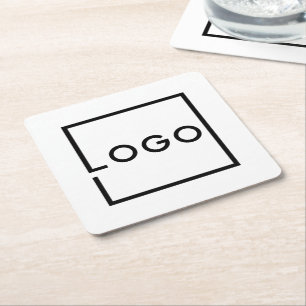 Porta-copo De Papel Quadrado Logotipo Empresarial Personalizado