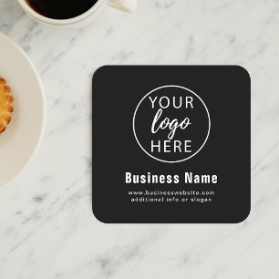 Porta-copo De Papel Quadrado Logotipo Empresarial Personalizado Simples