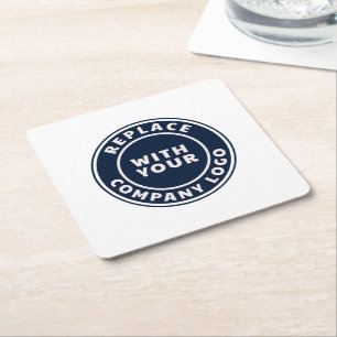 Porta-copo De Papel Quadrado Logotipo Empresarial Simples Funcionários Personal