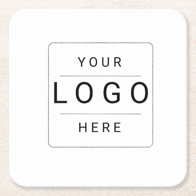 Porta-copo De Papel Quadrado Logotipo Personalizado (Frente)