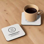 Porta-copo De Papel Quadrado Logotipo personalizado preto e branco Elegante mod<br><div class="desc">Atualize sua presença de marca com essas portas copos de promocionais que contêm um fundo branco, texto de cinza escuro e seu logotipo personalizado. Essas portas copos acrescentam um toque de sofisticação a qualquer evento corporativo ou espaço no escritório, fazer-os um item de promocional memorável e prático. Complemente essas portas...</div>