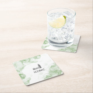 Porta-copo De Papel Quadrado London Tone Watercolor