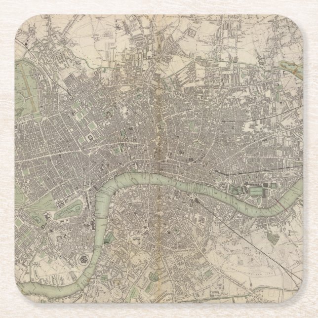 Porta-copo De Papel Quadrado Londres 1843 (Frente)