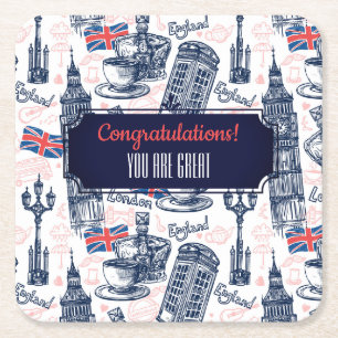 Porta-copo De Papel Quadrado Londres, Inglaterra