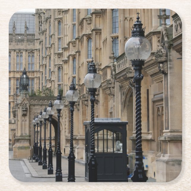 Porta-copo De Papel Quadrado Londres - Westminster - Parlamento - Porta copos (Frente)