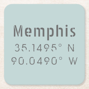 Porta-copo De Papel Quadrado Longitude do Latitude Memphis