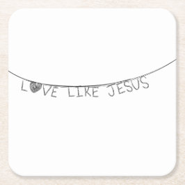 Porta-copo De Papel Quadrado Love Like Jesus