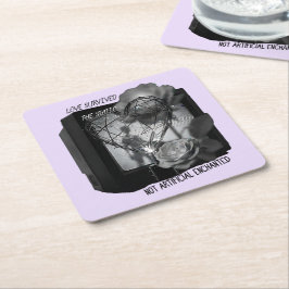 Porta-copo De Papel Quadrado Love Survived the Static
