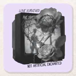 Porta-copo De Papel Quadrado Love Survived the Static