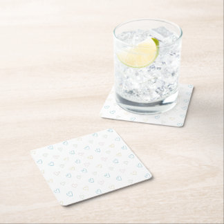 Porta-copo De Papel Quadrado Lovely hearts pattern - Shower Curtain - Large