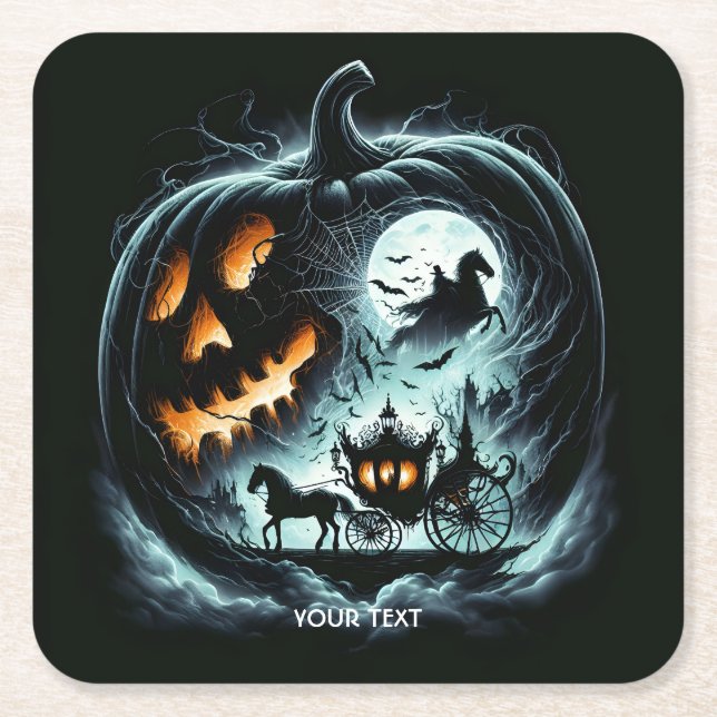 Porta-copo De Papel Quadrado Lua de Cavalo de Pumpkin Bonito Fantasy (Frente)