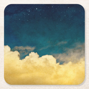 Porta-copo De Papel Quadrado Lua e Cloudscape