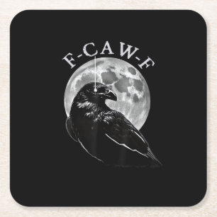 Porta-copo De Papel Quadrado Lua F-Caw-F Pássaro Engraçado Lua Gótico Humor Adu