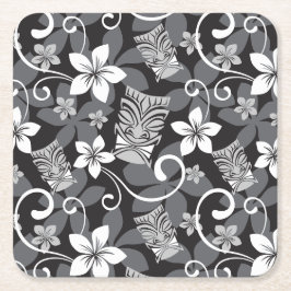 PORTA-COPO DE PAPEL QUADRADO LUAU TIKI PATTERN (CHARCOAL)