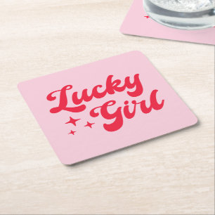 Porta-copo De Papel Quadrado Lucky Girl