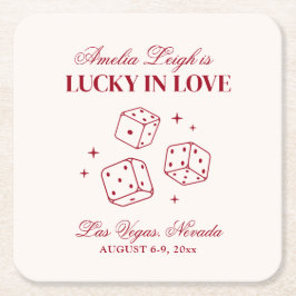 Porta-copo De Papel Quadrado Lucky In Love Cocktails Bachelorette Weekend