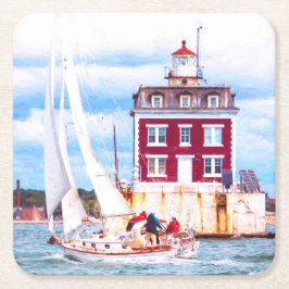 Porta-copo De Papel Quadrado Luz da borda de passagem