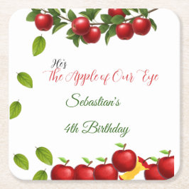 Porta-copo De Papel Quadrado Maçã da nossa Festa de aniversário