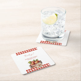 Porta-copo De Papel Quadrado Maçã do meu Chá de fraldas Red Orchard