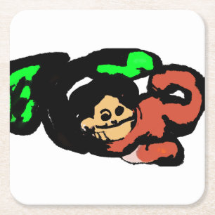 Porta-copo De Papel Quadrado Macaco fofo
