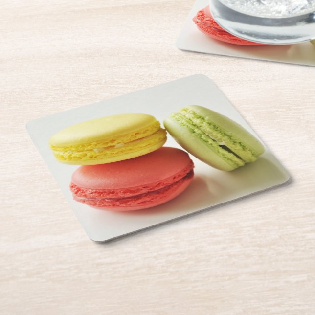 Porta-copo De Papel Quadrado Macarões / portas copos Macarons (Inclinado)