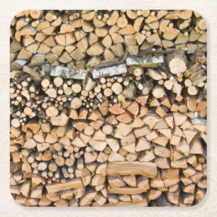 Porta-copo De Papel Quadrado Madeira desbastada em uma porta copos da pilha